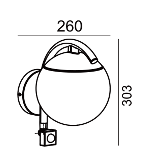 Parrot Bend kerek üveg indukciós fali lámpa HR60671S Parrot Bend kerek üveg indukciós fali lámpa HR60671S