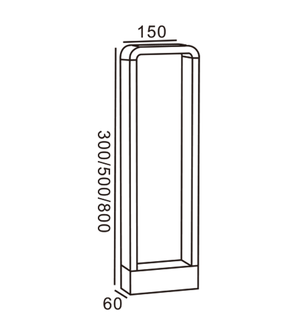 Négyzet alakú kerti lámpa HR60072-800 Négyzet alakú kerti lámpa HR60072-800
