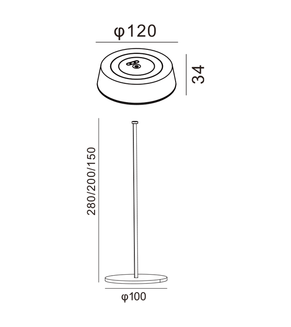 320 High Flat töltő asztali lámpa HR90052-320 320 High Flat töltő asztali lámpa HR90052-320