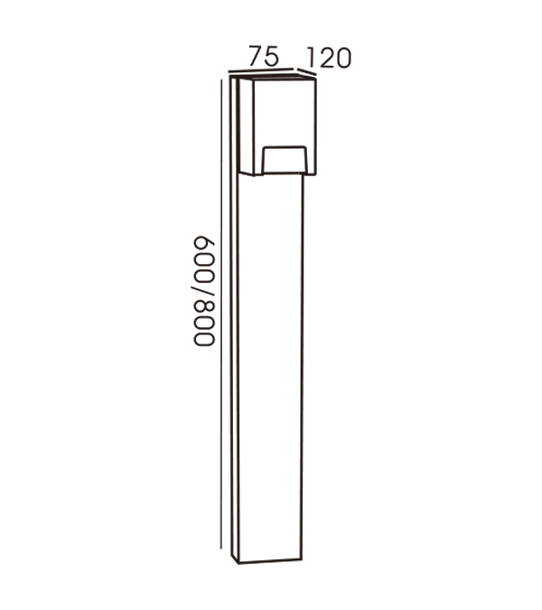 H típusú egyirányú kerti lámpa HR60231-800 H típusú egyirányú kerti lámpa HR60231-800